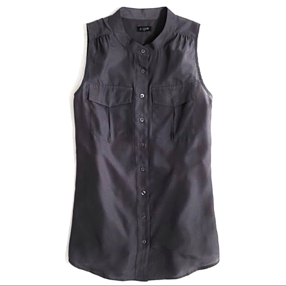 J. Crew Tops - J. Crew Draped sleeveless Pocket button-down tank0